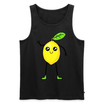 Zitrone Zitronen Frucht Früchte Vitamine - Männer Premium Bio Tank Top - Schwarz - Vorne - AI Model Male 178 light (178cm)