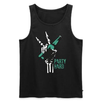 Shirt - Party Hard - Männer Premium Bio Tank Top - Schwarz - Vorne - AI Model Male 178 light (178cm)