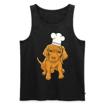 Chef chef hat dog - Men's Premium Organic Tank Top - black - Front - Michal (187cm)