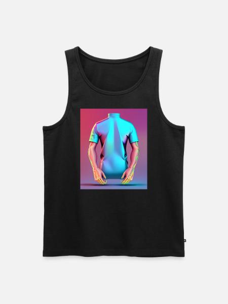 Ethereal Power: Holographic Muscles - Men's Premium Organic Tank Top - black