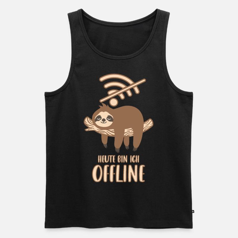 Heute bin ich Offline - Männer Premium Bio Tank Top - Schwarz