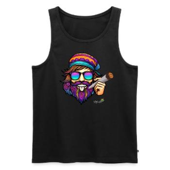Kiffer Chillbert - High Art - Männer Premium Bio Tank Top - Schwarz - Vorne - Michal (187cm)
