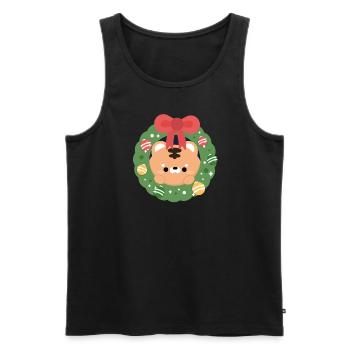 Tiger Christmas - Men's Premium Organic Tank Top - black - Front - AI Model Male 178 light (178cm)