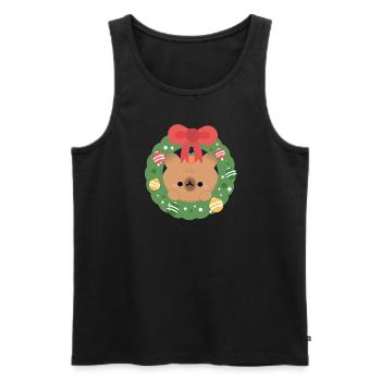 Capybara Weihnachten - Männer Premium Bio Tank Top - Schwarz - Vorne - Michal (187cm)