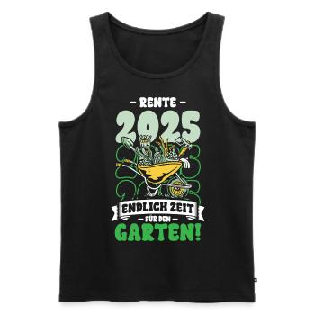 Rente 2025 Endlich Zeit Für Den Garten - Männer Premium Bio Tank Top - Schwarz - Vorne - AI Model Male 178 light (178cm)