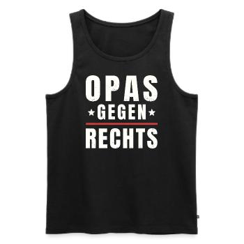 Antifaschismus Antifaschist Opas Gegen Rechts - Männer Premium Bio Tank Top - Schwarz - Vorne - Michal (187cm)