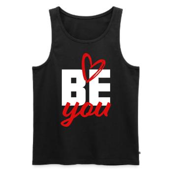 Be You - Selbstvertrauen Mut Kraft schenken - Männer Premium Bio Tank Top - Schwarz - Vorne - AI Model Male 178 light (178cm)