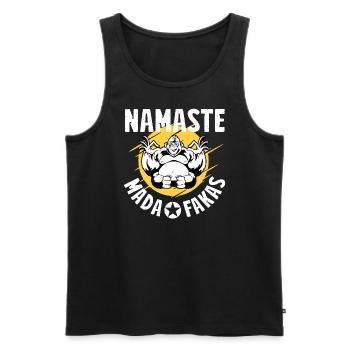 Namaste Madafakas - Lustiger Gorilla - Männer Premium Bio Tank Top - Schwarz - Vorne - AI Model Male 178 light (178cm)