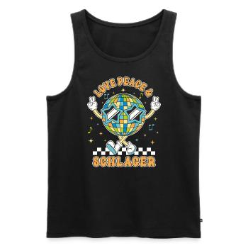 Love Peace Schlager Mann Frau Schlager Party Team - Männer Premium Bio Tank Top - Schwarz - Vorne - Michal (187cm)