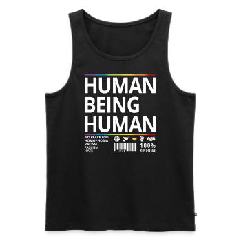 LGBTQ+ Human Being Human Pride Month - Männer Premium Bio Tank Top - Schwarz - Vorne - AI Model Male 178 light (178cm)