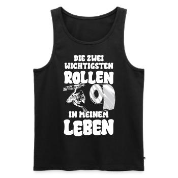 Die zwei wichtigsten Rollen in meinem Leben - Männer Premium Bio Tank Top - Schwarz - Vorne - Michal (187cm)