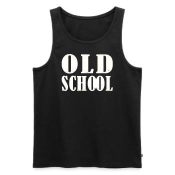 Old School Musik Liebhaber 80er 90er Hip Hop Rap - Männer Premium Bio Tank Top - Schwarz - Vorne - Michal (187cm)