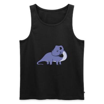 Dinosaurier brontosaurus Comic - Männer Premium Bio Tank Top - Schwarz - Vorne - AI Model Male 178 light (178cm)