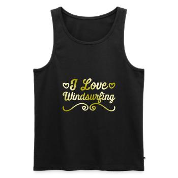 I love windsurfing - Men's Premium Organic Tank Top - black - Front - Michal (187cm)