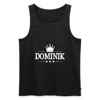 Dominik - Männer Premium Bio Tank Top - Schwarz - Vorne - AI Model Male 178 light (178cm)