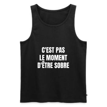 c'est pas le moment d'être sobre - Débardeur bio Premium Homme - noir - Devant - Michal (187cm)