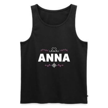 Anna - Débardeur bio Premium Homme - noir - Devant - AI Model Male 178 light (178cm)
