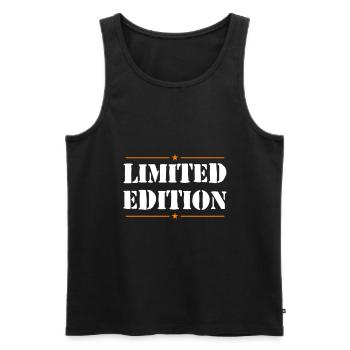 Limited Edition Slogan - Men's Premium Organic Tank Top - black - Front - AI Model Male 178 light (178cm)