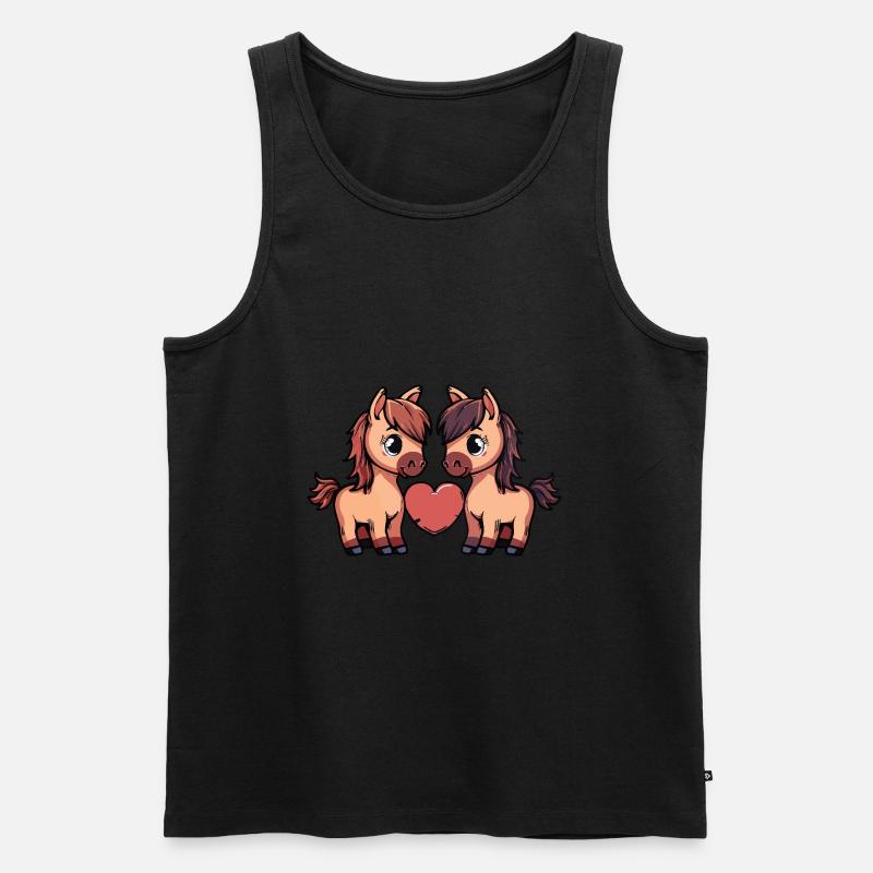 Pferd Paar Herz - Männer Premium Bio Tank Top - undefined