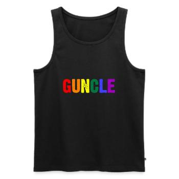 Guncle - Men's Premium Organic Tank Top - black - Front - Michal (187cm)