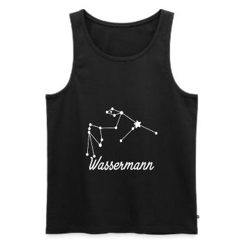 Sternzeichen Wassermann - Tierkreiszeichen - Männer Premium Bio Tank Top - Schwarz - Vorne - Michal (187cm)