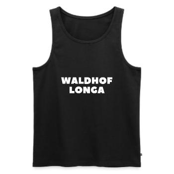 Waldhof longa - Männer Premium Bio Tank Top - Schwarz - Vorne - AI Model Male 178 light (178cm)