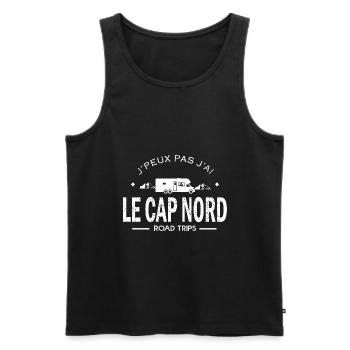 j'peux pas j'ai cap nord cadeau humour camping car - Débardeur bio Premium Homme - noir - Devant - Michal (187cm)