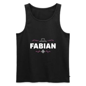 Fabian - Men's Premium Organic Tank Top - black - Front - AI Model Male 178 light (178cm)