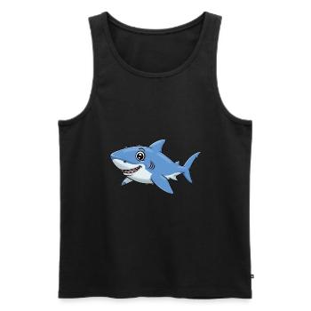 Tier Cartoon Hai - Männer Premium Bio Tank Top - Schwarz - Vorne - AI Model Male 178 light (178cm)