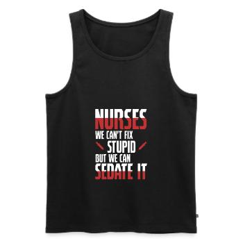 Nurse - Sedate It - Nurse Nursing Krankschwester - Männer Premium Bio Tank Top - Schwarz - Vorne - AI Model Male 178 light (178cm)