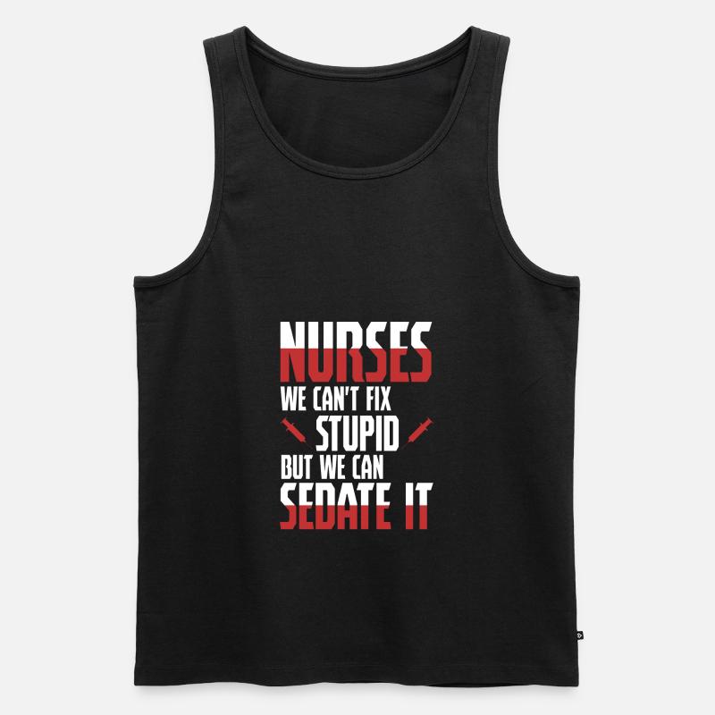 Nurse - Sedate It - Nurse Nursing Krankschwester - Männer Premium Bio Tank Top - Schwarz