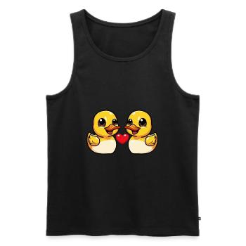 Duck Couple Valentine's Day - Men's Premium Organic Tank Top - black - Front - Michal (187cm)