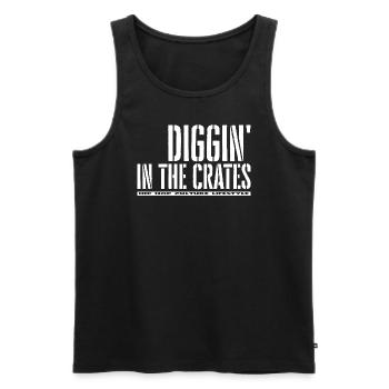 Hip Hop Diggin in the crates Records Search - Men's Premium Organic Tank Top - black - Front - AI Model Male 178 light (178cm)
