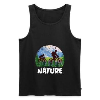 Nature Cyclist Mountains Wilderness - Men's Premium Organic Tank Top - black - Front - AI Model Male 178 light (178cm)