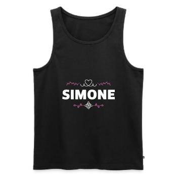 Simone - Männer Premium Bio Tank Top - Schwarz - Vorne - AI Model Male 178 light (178cm)