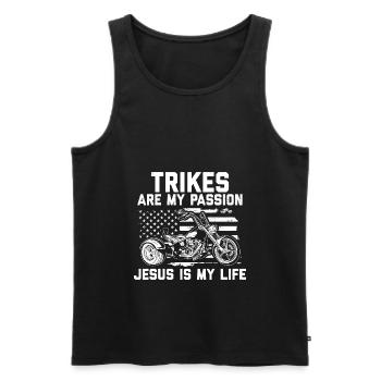 | de moto Trike Triker Trikes Motos Cadeau - Débardeur bio Premium Homme - noir - Devant - Michal (187cm)