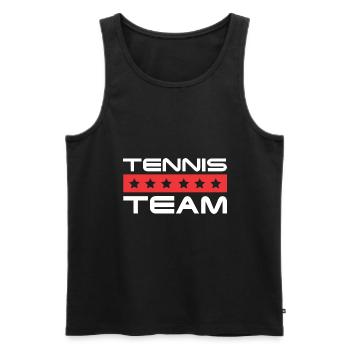 Équipe de tennis - Débardeur bio Premium Homme - noir - Devant - AI Model Male 178 light (178cm)