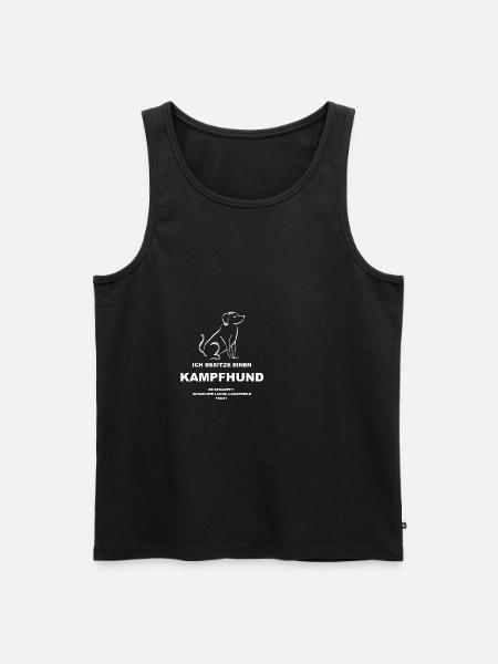 Kampfhund Tshirt Lustig - Männer Premium Bio Tank Top - Schwarz