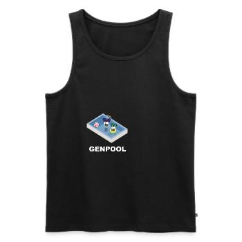 Gene Pool Funny biology shirt - Men's Premium Organic Tank Top - black - Front - AI Model Male 178 light (178cm)