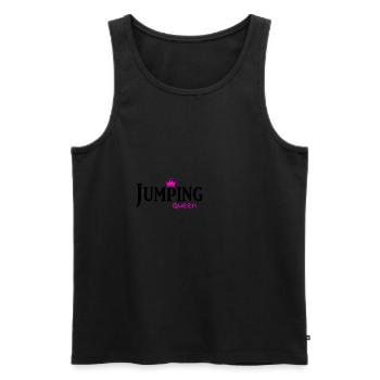 jumping trampoline girl jump jump tramp gift - Men's Premium Organic Tank Top - black - Front - AI Model Male 178 light (178cm)