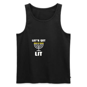 Get Lit Menora - Tolle Geschenkidee Juden, Chanuka - Männer Premium Bio Tank Top - Schwarz - Vorne - Michal (187cm)