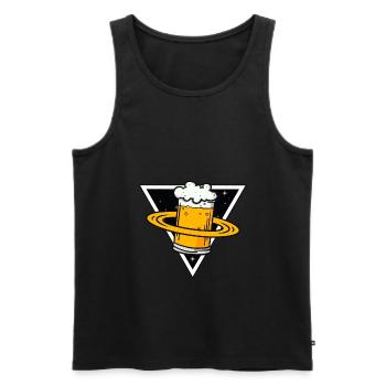 Planet Beer Beer universe gift - Men's Premium Organic Tank Top - black - Front - AI Model Male 178 light (178cm)