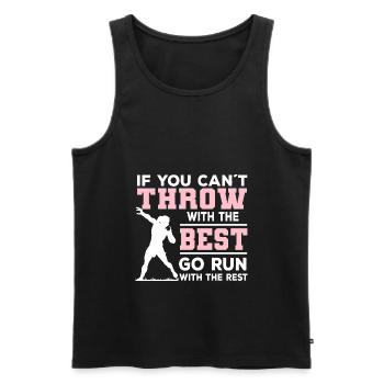 Shot Put Women | Shot Putter Sports Gifts - Men's Premium Organic Tank Top - black - Front - AI Model Male 178 light (178cm)