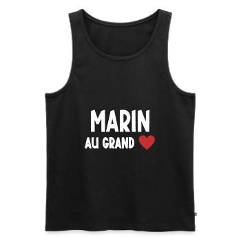 marin au grand cœur - Débardeur bio Premium Homme - noir - Devant - AI Model Male 178 light (178cm)