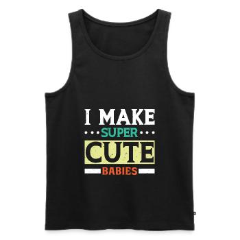I MAKE SUPER CUTE BABIES - Männer Premium Bio Tank Top - Schwarz - Vorne - AI Model Male 178 light (178cm)