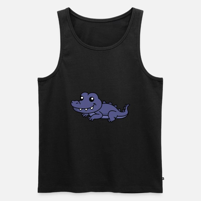 Alligator Comic Tier - Männer Premium Bio Tank Top - Schwarz