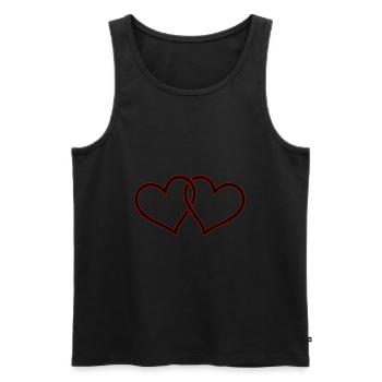 Coeurs en amour mariage - Débardeur bio Premium Homme - noir - Devant - Michal (187cm)