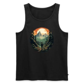 Forest Nature Trekking Adventure - Men's Premium Organic Tank Top - black - Front - Michal (187cm)