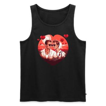 LGBT Gay Valentinstag Idee für Schwule - Männer Premium Bio Tank Top - Schwarz - Vorne - Michal (187cm)