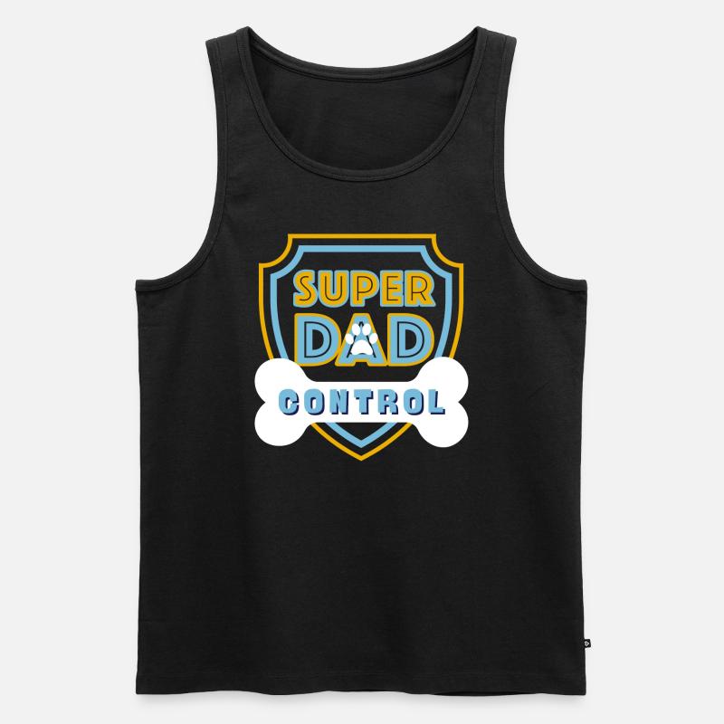 Super Dad Control Light Blue - Männer Premium Bio Tank Top - Schwarz